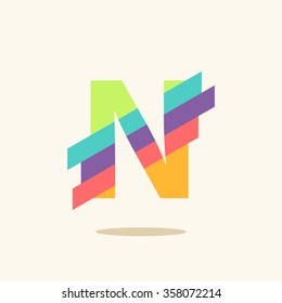 Elementos de Plantilla de diseño de icono de logotipo de letra N