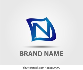 Letter n logo icon design template elements. Vector color sign
