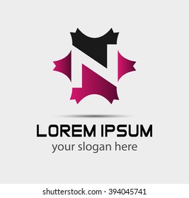 Letter n logo icon design template elements. Vector color sign

