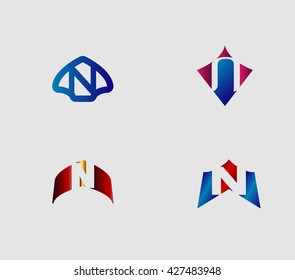 Letter N logo icon design template elements

