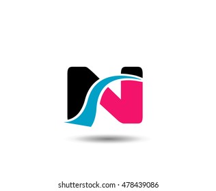 Letter n logo icon design template elements. Vector color sign
