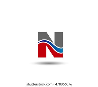 Letter n logo icon design template elements
