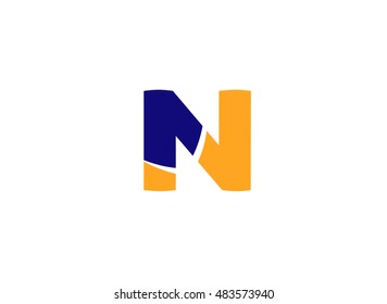 Letter n logo icon design template elements. Vector color sign
