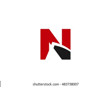 Letter n logo icon design template elements. Vector color sign
