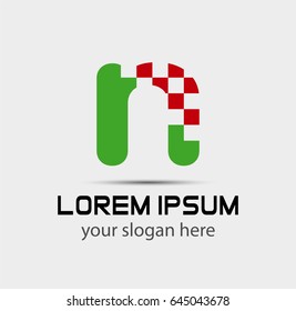 Letter n logo icon design template elements. Vector color sign
