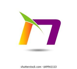 Letter n logo icon design template elements. Vector color sign
