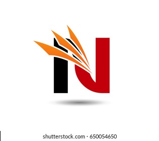 Letter n logo icon design template elements
