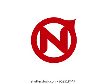 Letter n logo icon design template elements. Vector color sign
