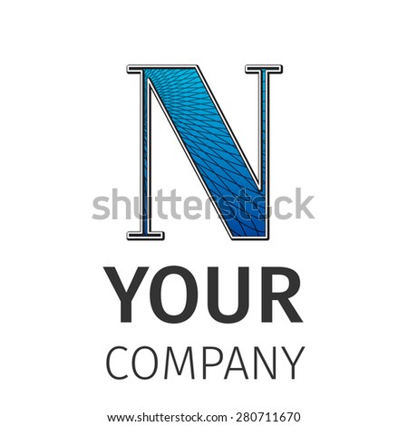 Letter N logo icon design template elements. Abstract guilloche Logo. Excellent vector illustration, EPS 10