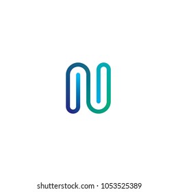 Letter N logo icon elements. Linear flat concept design.