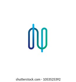 Letter N logo icon elements. Linear flat concept design.