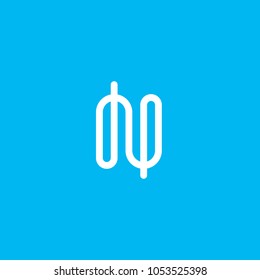 Letter N logo icon elements. Linear flat concept design.