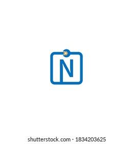 Letter N  logo icon forming a wrench and bolt design concept