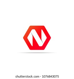 Letter N logo icon in polygon hexagonal shape concept design. business corporate logo template element. vector illustration.