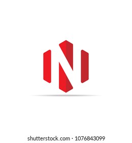 Letter N logo icon in polygon hexagonal shape concept design. business corporate logo template element. vector illustration.