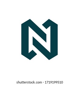 Letter N Logo Icon. Rectangle Design Template Element