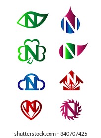 Letter N Logo Icon set
