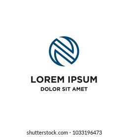 letter N logo icon vector
