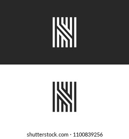 Letter N logo icon vector linear maze design. Refined print creative ornate monogram initial sign identity symbol.