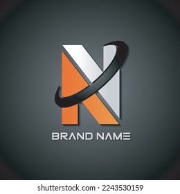 vector de icono de letra n
