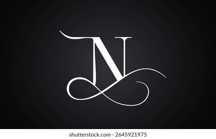 Letter n logo with infinity combination. Modern trendy initial luxury n letter logo design. Royal premium letter n logo design vector template.