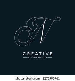 Letter N Logo. Initial Letter Design Vector Luxury Colors