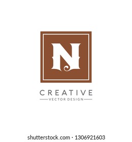 Letter N Logo. Initial Letter Design Vector Luxury Colors
