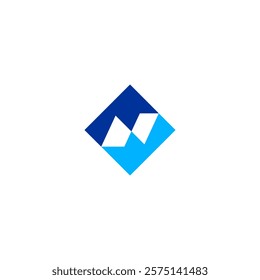 Letter N Logo. innovation, business, finace icon mark blue