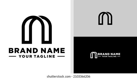 LETTER N LOGO LINE ELEGANCE MONOGRAM EDITABLE