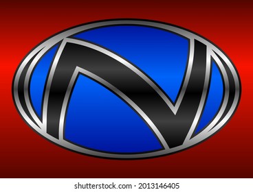 
The letter N logo is located in an oval shape, suitable for car or automotive logos