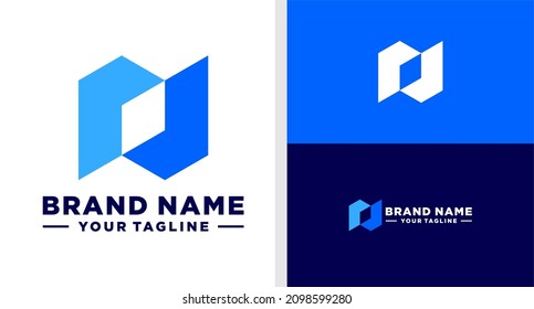 LETTER N LOGO MONOGRAM GEOMETRIC MODERN EDITABLE