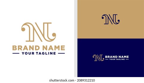 LETTER N LOGO MONOGRAM LUXURY ELEGANT EDITABLE