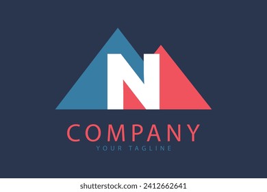 Letter N logo mountain design template