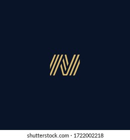 Letter N logo with multiple lines luxury logo