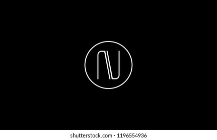 LETTER N LOGO WITH NEGATIVE SPACE EFFECT IN CIRCLE FRAME FOR LOGO DESIGN OR ILLUSTRATION USE