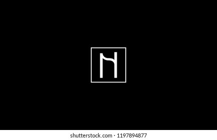 LETTER N LOGO WITH NEGATIVE SPACE EFFECT IN SQUARE FRAME FOR LOGO DESIGN OR ILLUSTRATION USE