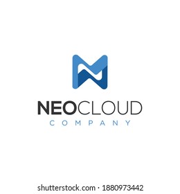 letter n logo, neo cloud company logo, abstract N logo design vector template, futuristic N logo, n logotype