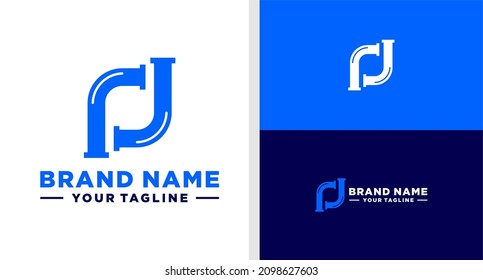 LETTER N LOGO PIPE SHAPE SIMPLE EDITABLE