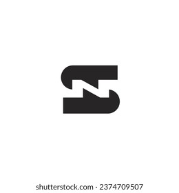 letter N logo with saw cut effect