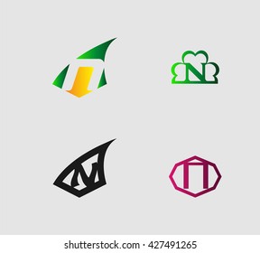 Letter N logo set
