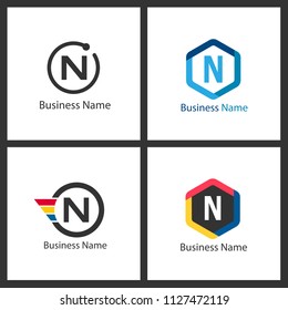 Letter N Logo Set Design