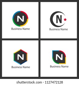 Letter N Logo Set Design