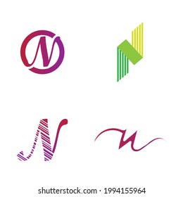 Letter N Logo set vector design template