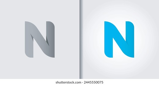 Vector de conjunto de logotipo de letra n