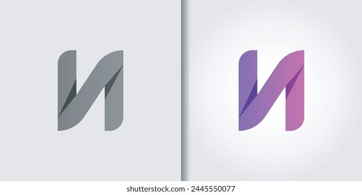 letter n logo set vector