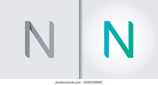 letter n logo set vector