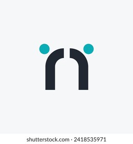 the letter N logo is shaped like a human 