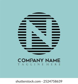 El logotipo de la letra N con un estilo simple y elegante es adecuado para su uso por varias empresas o para uso personal