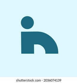 Letter i and n logo simple illustration vector graphic