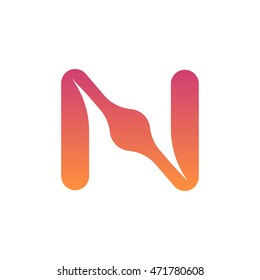 Letter N logo. Simple, modern graphic element. 